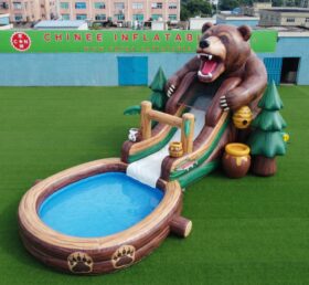 T8-6105 Scivolo d'acqua gonfiabile a tema orso