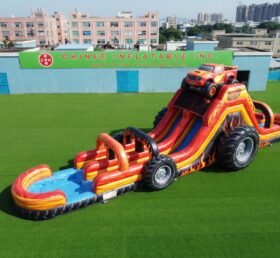 T8-6107 Scivolo d’acqua gonfiabile a tema Blaze Monster