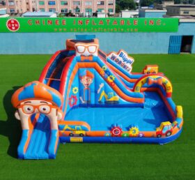 T8-6112 Scivolo ad Acqua Gonfiabile a Tema Blippi Wonders