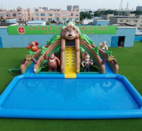 T8-6115 Scivolo d'acqua gonfiabile a tema Boonie Bears