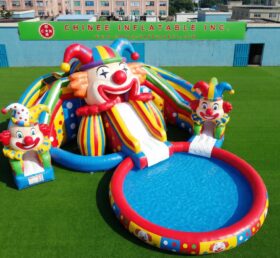 T8-6121 Scivolo d'Acqua Gonfiabile a Tema Clown
