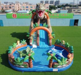 T8-6132 Scivolo d'acqua gonfiabile a tema dinosauro
