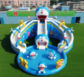 T8-6136 Scivolo d'Acqua Gonfiabile a Tema Doraemon