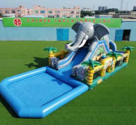 T8-6143 Scivolo d’Acqua Gonfiabile a Tema Elefante