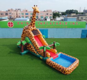 T8-6150 Scivolo d'acqua gonfiabile a tema giraffa