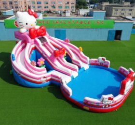 T8-6153 Scivolo d'acqua gonfiabile a tema Hello Kitty