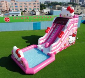 T8-6154 Scivolo d’acqua gonfiabile a tema Hello Kitty