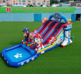 T8-6185 Scivolo d'acqua gonfiabile a tema Paw Patrol
