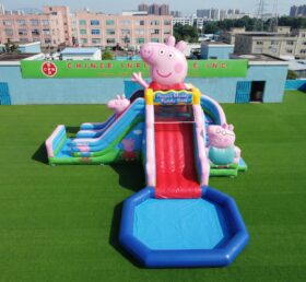 T8-6188 Scivolo d’Acqua Gonfiabile a Tema Peppa Pig