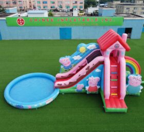 T8-6189 Scivolo d’Acqua Gonfiabile a Tema Peppa Pig
