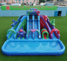 T8-6194 Scivolo d’acqua gonfiabile a tema PJ Masks