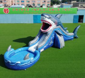 T8-6204 Scivolo d'acqua gonfiabile a tema squalo