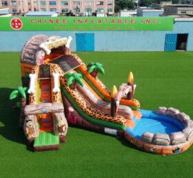 T8-6208 Scivolo d'acqua gonfiabile a tema I Flintstones