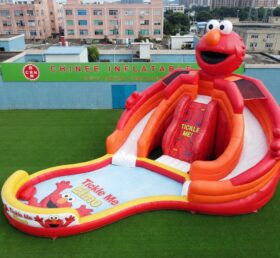 T8-6212 Scivolo d’acqua gonfiabile a tema Tickle Me Elmo