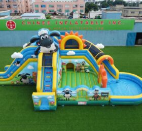 T8-6215 Scivolo d'Acqua Gonfiabile a Tema Timmy Time