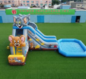 T8-6216 Scivolo d'acqua gonfiabile a tema Tom e Jerry