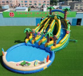 T8-6218 Scivolo d’acqua gonfiabile a tema tropicale