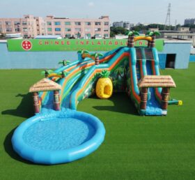 T8-6219 Scivolo d'acqua gonfiabile a tema tropicale