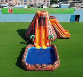 T8-6223 Scivolo d’Acqua Gonfiabile a Tema Vulcano