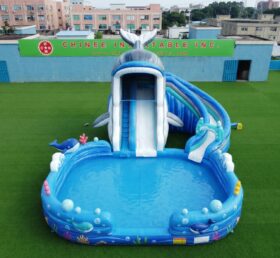 T8-6224 Scivolo ad Acqua Gonfiabile a Tema Balena