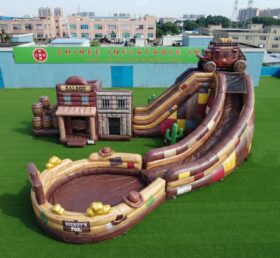 T8-6226 Scivolo d'acqua gonfiabile a tema Far West