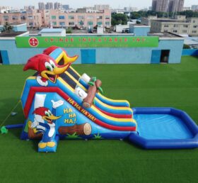 T8-6228 Scivolo d’acqua gonfiabile a tema Woody Woodpecker