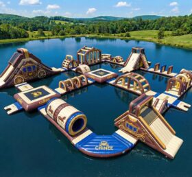 S793 Parco Acquatico Gonfiabile a Tema Carrozza con Cavalli