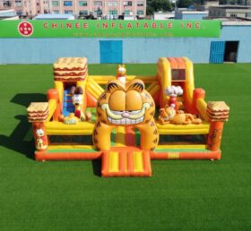 T2-8963 Castello Gonfiabile Combinato Garfield con Scivolo