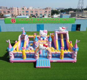 T2-8965 Hello Kitty Castello Gonfiabile Combinato con Doppie Scivoli