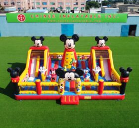 T2-8979 Castello Gonfiabile Combinato Mickey & Minnie con Doppie Scivolate