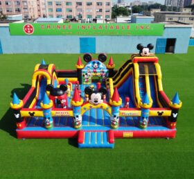 T2-8981 Combo Gonfiabile Mickey & Minnie Castello Rimbalzante con Scivolo