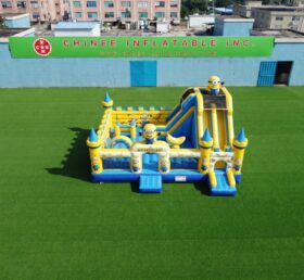 T2-8984 Castello Gonfiabile Combinato a Tema Minions con Scivolo