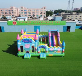 T2-8992 Peppa Pig Casa Gonfiabile Combo con Scivolo