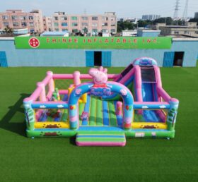T2-8993 Peppa Pig Combinato Castello Gonfiabile con Scivolo