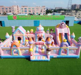 T2-8994 Combo Gonfiabile a Tema POP MART Castello Rimbalzante con Scivolo