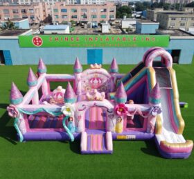 T2-8998 Castello Gonfiabile Combinato per Feste delle Principesse con Scivolo
