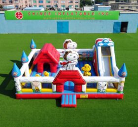 T2-9002 Combo Gonfiabile a Tema Snoopy con Scivolo