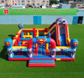 T2-9011 Combo Gonfiabile a Tema Superman con Scivolo