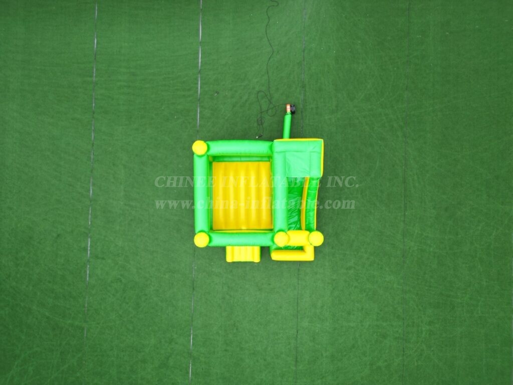 T5-682G Green Yellow Inflatable Combo Bounce House with Slide