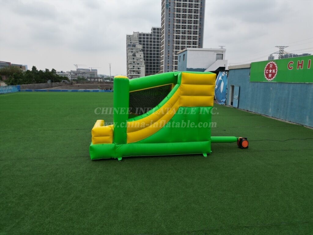 T5-682G Green Yellow Inflatable Combo Bounce House with Slide