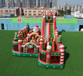 T6-6680C Città Gonfiabile di Natale con Babbo Natale