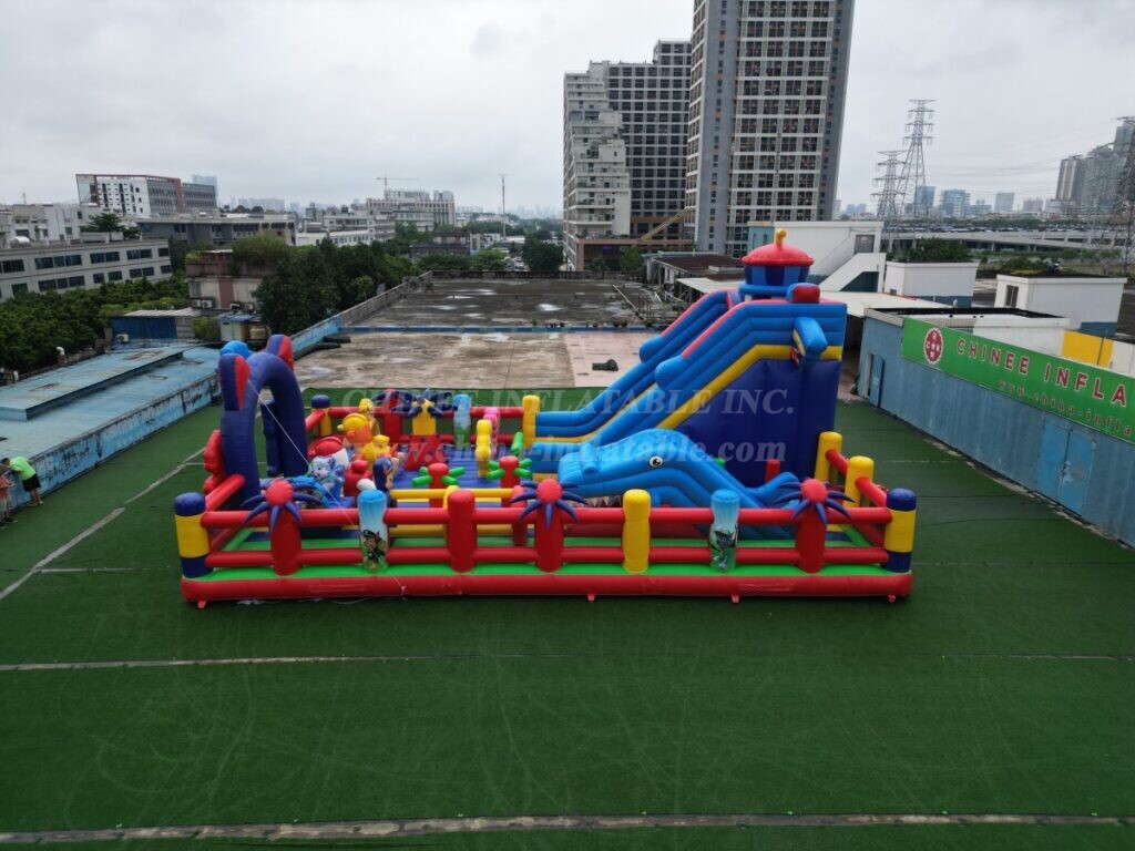 T6-8599 Paw Patrol Inflatable Funcity Obstacle Slide Combo
