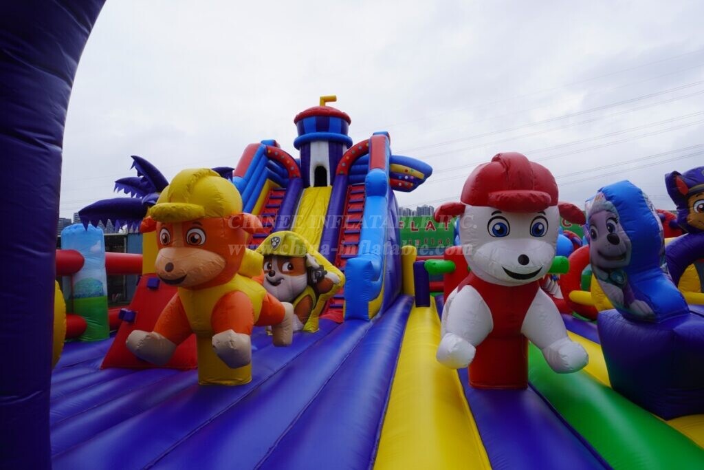 T6-8599 Paw Patrol Inflatable Funcity Obstacle Slide Combo